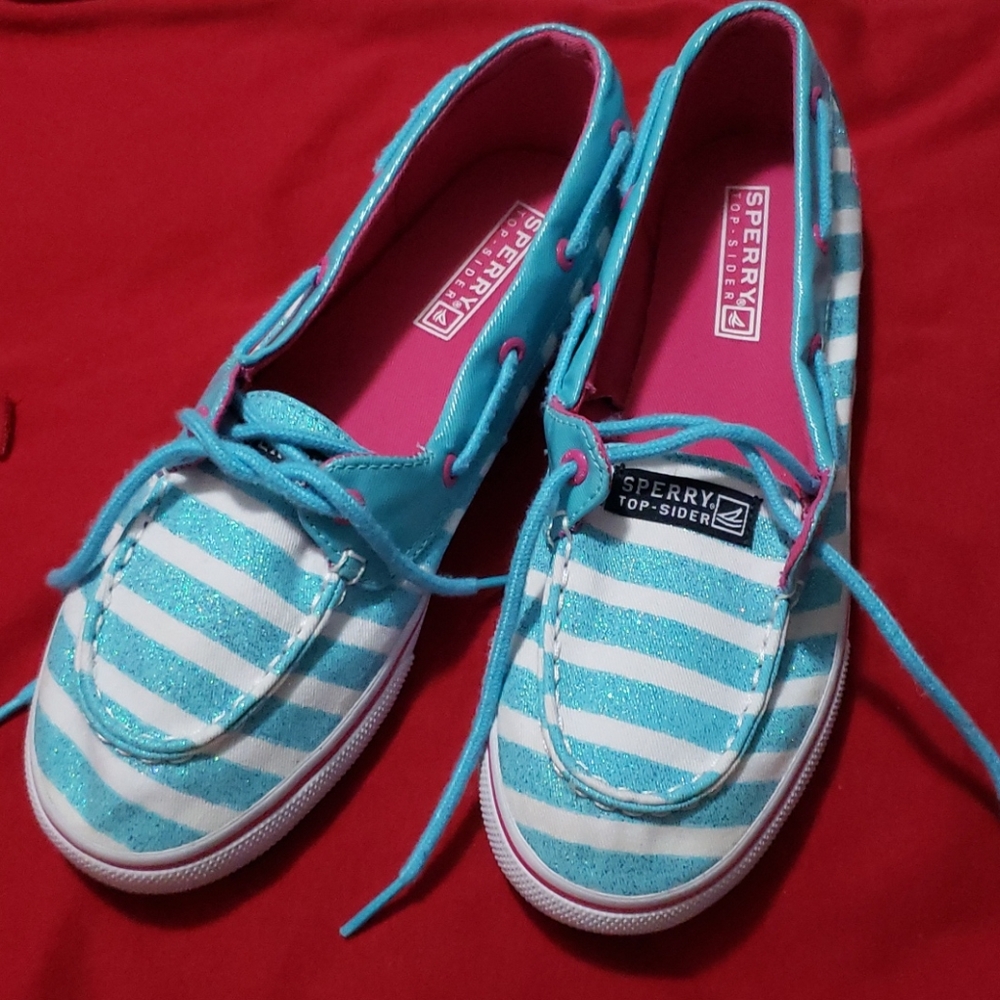 Sperry Biscayne 1-Eye Turquoise Stripe